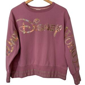 Walt Disney World 50 Logo Appliqué Iridescent Pullover Sz M
